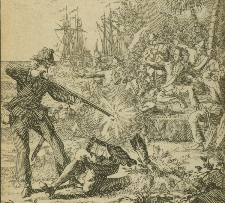 Pirate Edward Low Shoots a Man, 1725